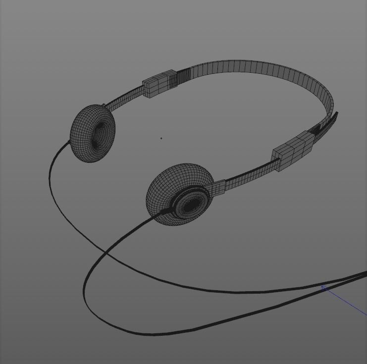 Sony Walkman TPS-L2 with retro headphones Low-poly 3D model_7