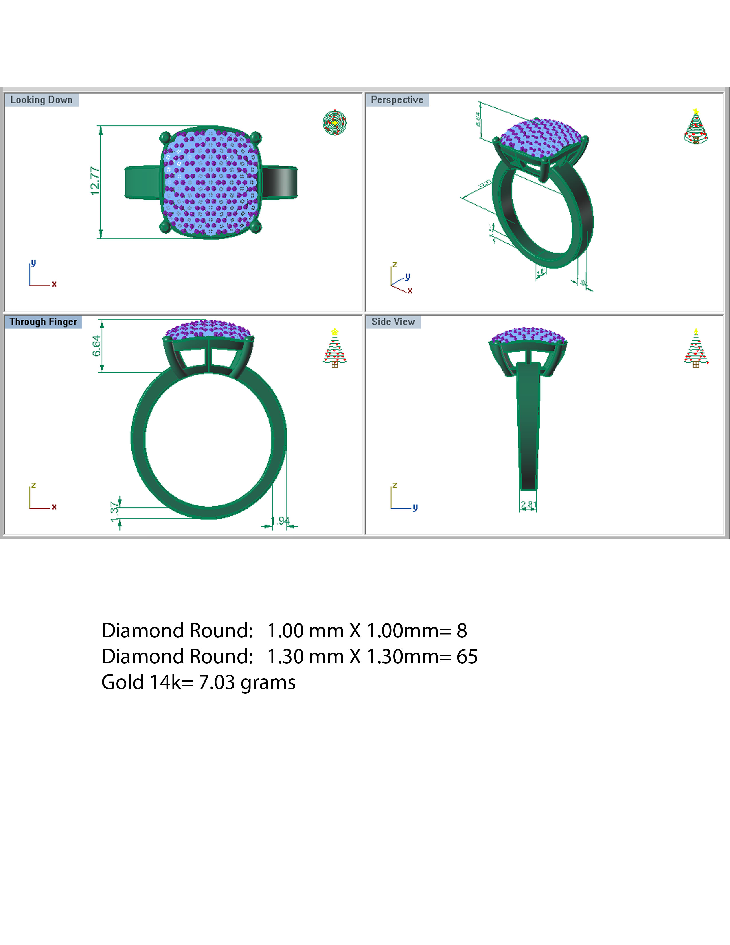 C3D Diamond Ring 016 3D print model_4