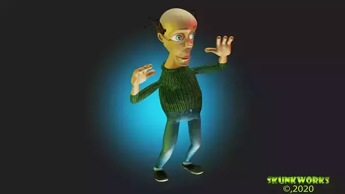 Goofy Guy Chicken Dance Animation Low-poly 3D model
