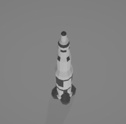 ROCKET Low-poly 3D model_4