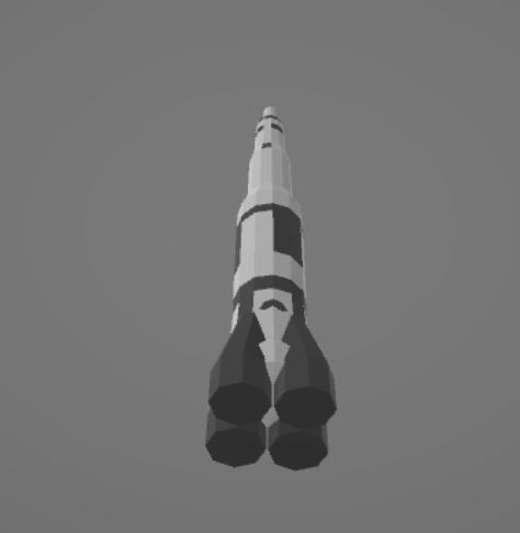 ROCKET Low-poly 3D model_3