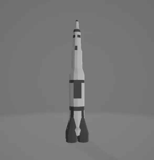 ROCKET Low-poly 3D model_0
