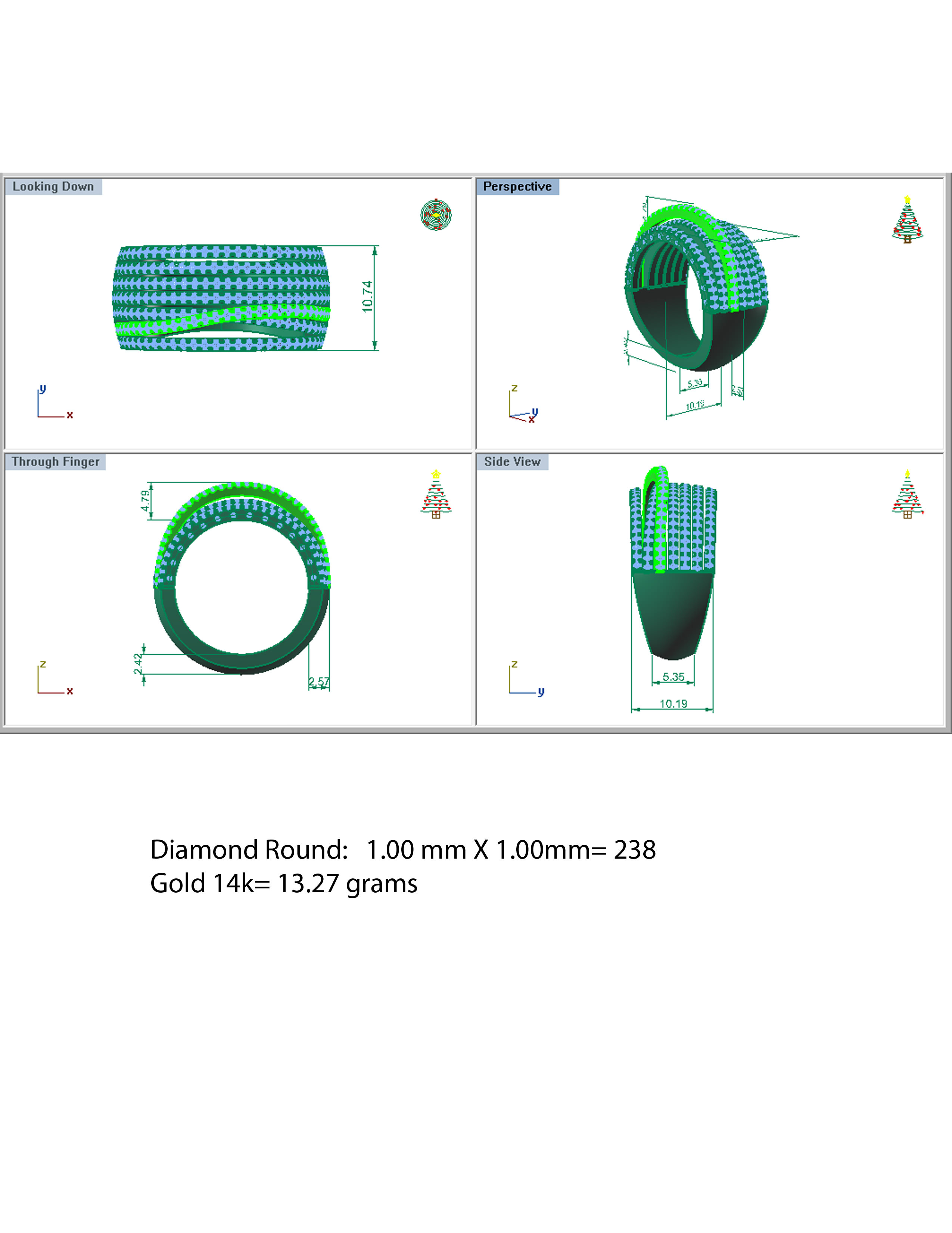 C3D Diamond Ring 017 3D print model_5