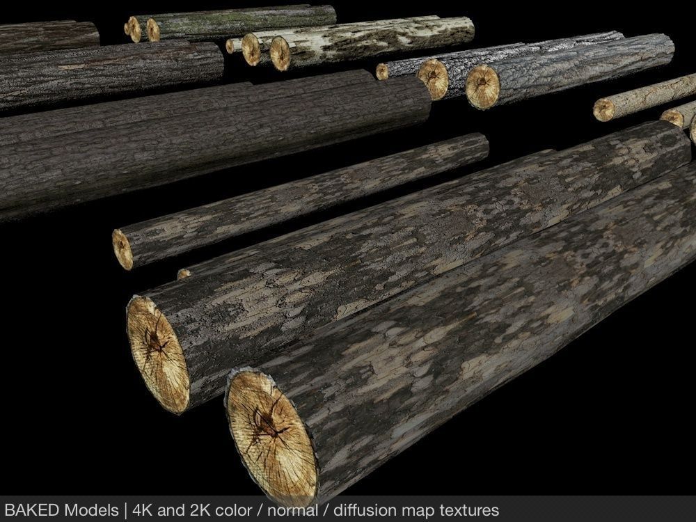 Timberwood Logs Mega Pack Low-poly 3D model_3