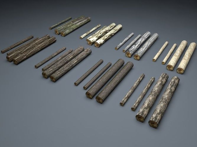 Timberwood Logs Mega Pack Low-poly 3D model