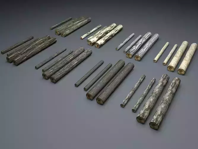 Timberwood Logs Mega Pack Low-poly 3D model