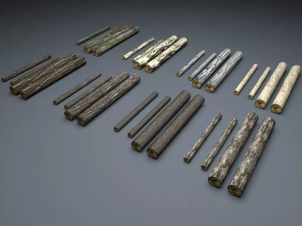 Timberwood Logs Mega Pack Low-poly 3D model_0