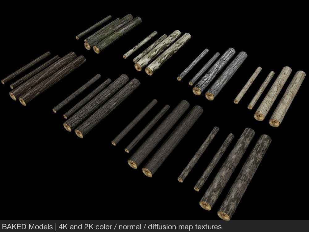 Timberwood Logs Mega Pack Low-poly 3D model_10