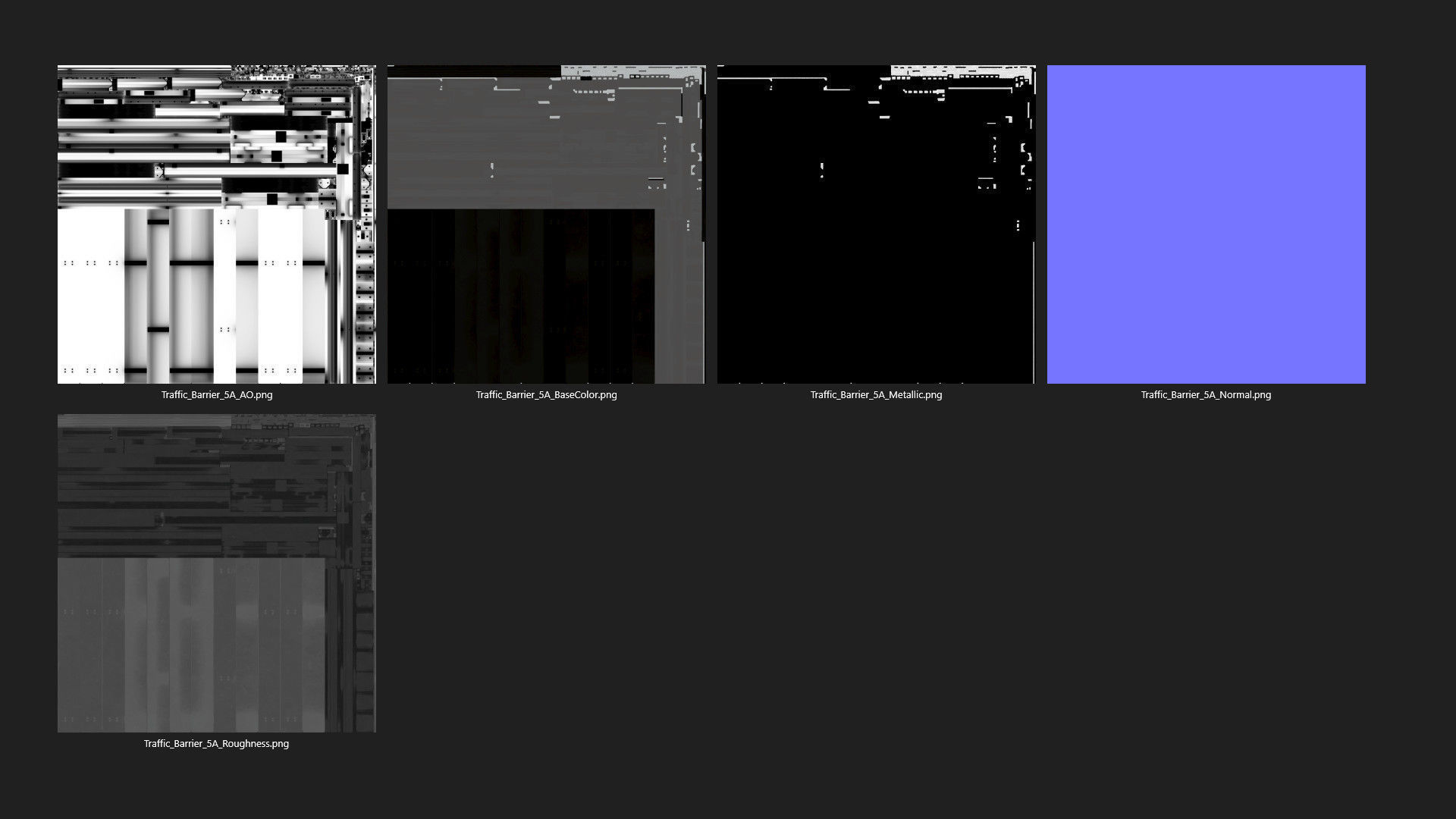 Traffic Barrier 5A Low-poly 3D model_9