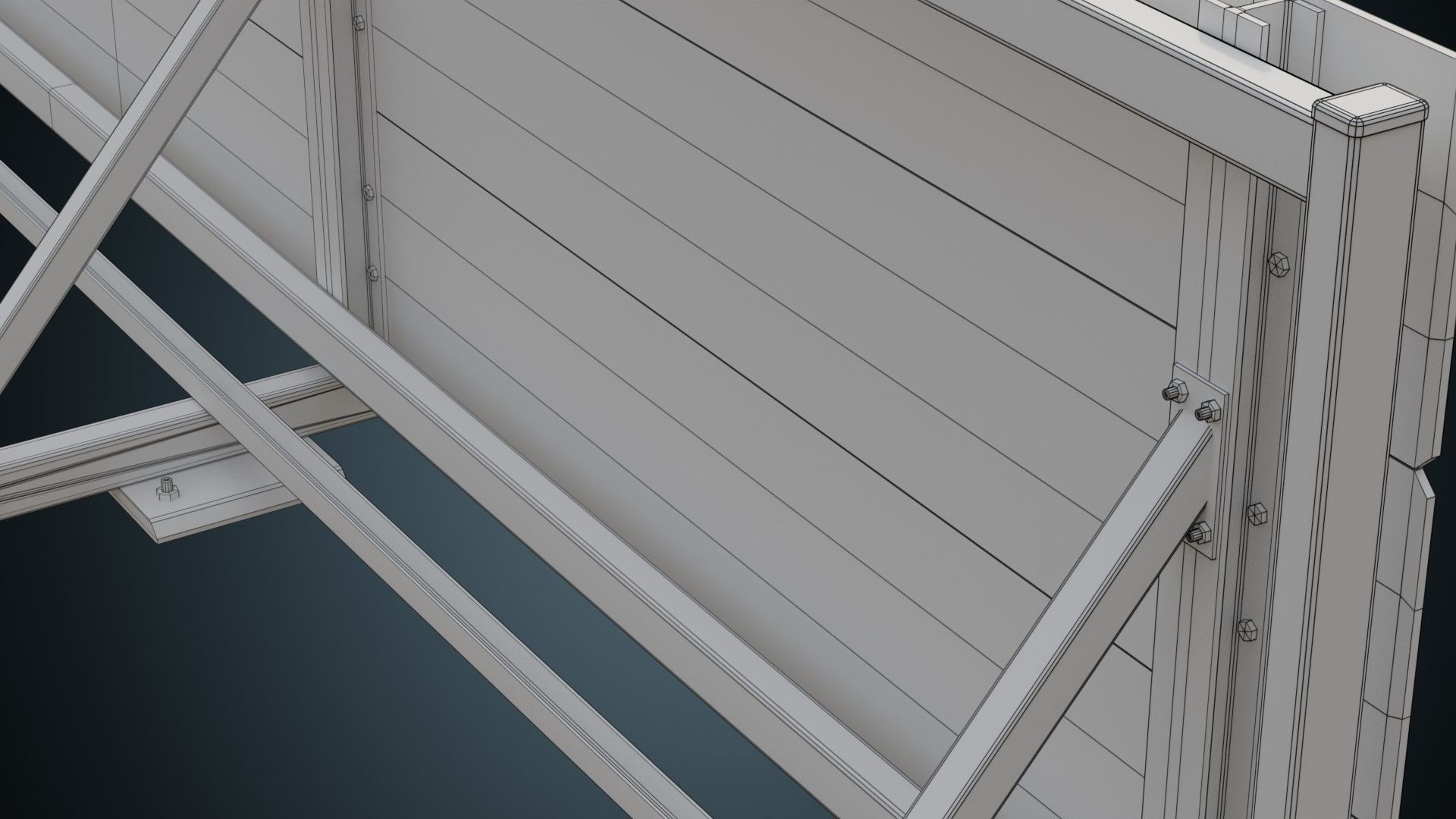 Traffic Barrier 5A Low-poly 3D model_7