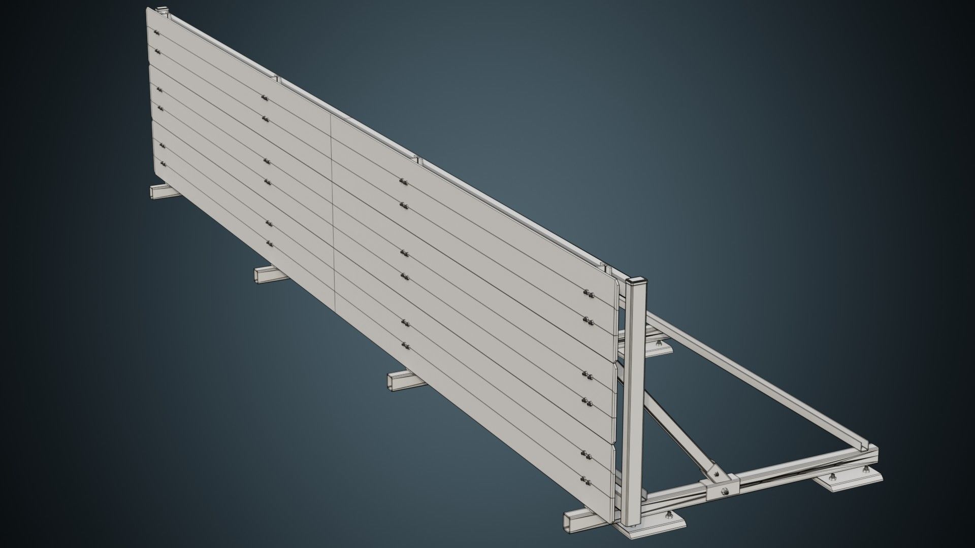 Traffic Barrier 5B Low-poly 3D model_6