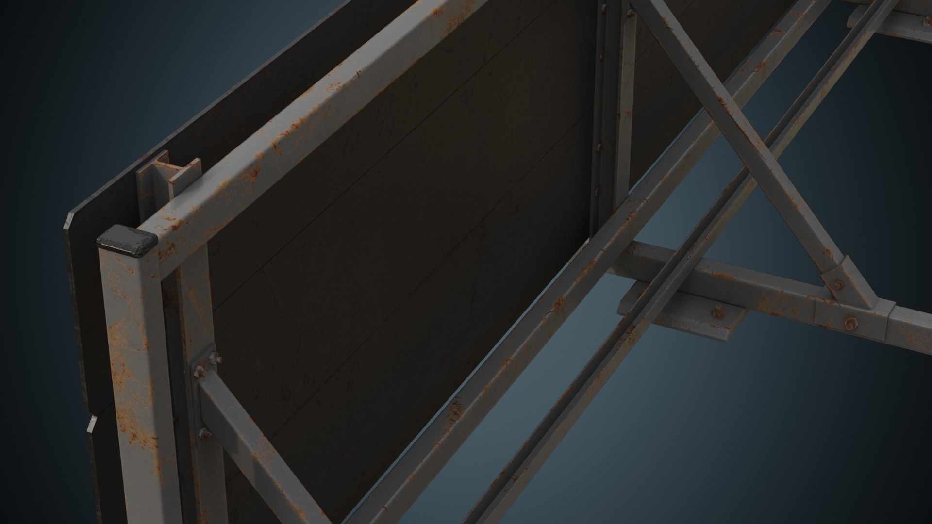 Traffic Barrier 5B Low-poly 3D model_5