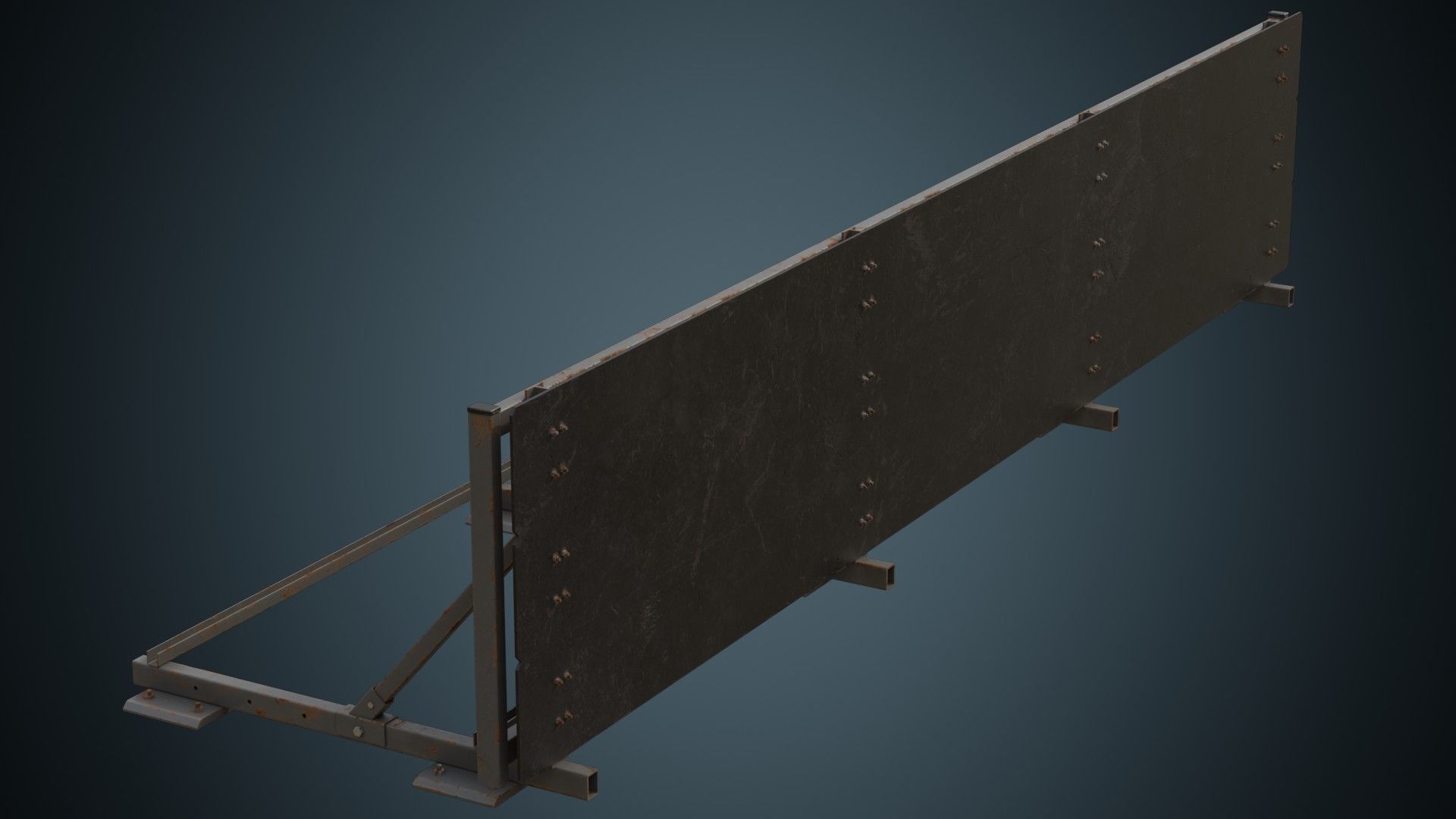 Traffic Barrier 5B Low-poly 3D model_1