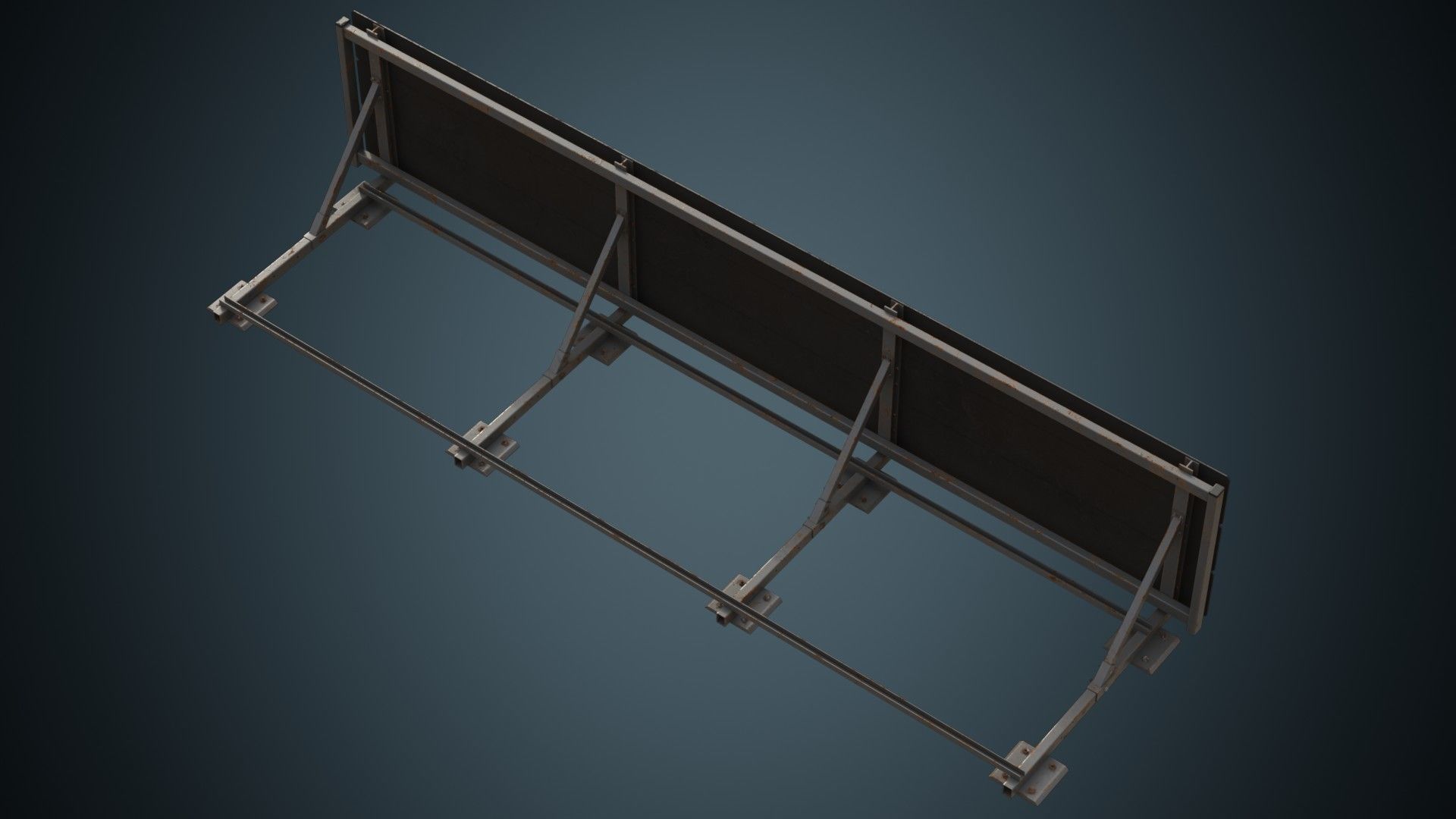 Traffic Barrier 5B Low-poly 3D model_2