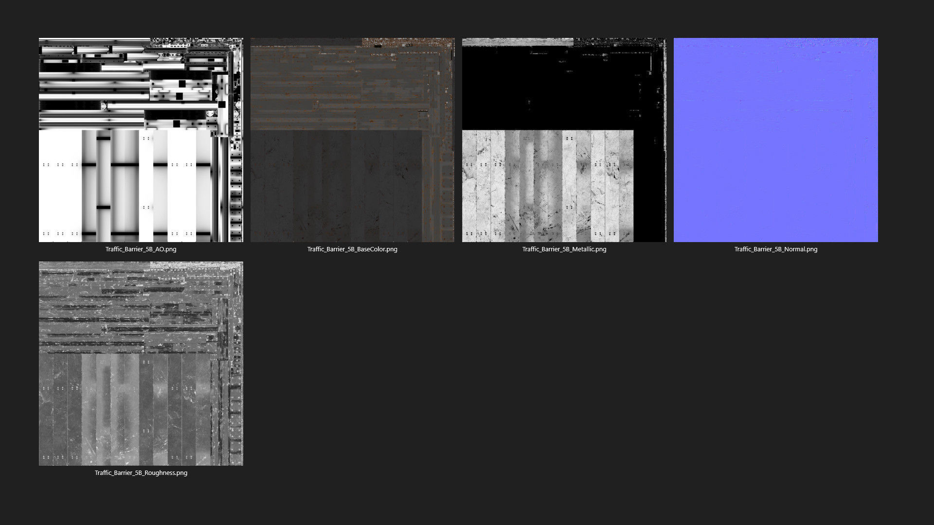 Traffic Barrier 5B Low-poly 3D model_9