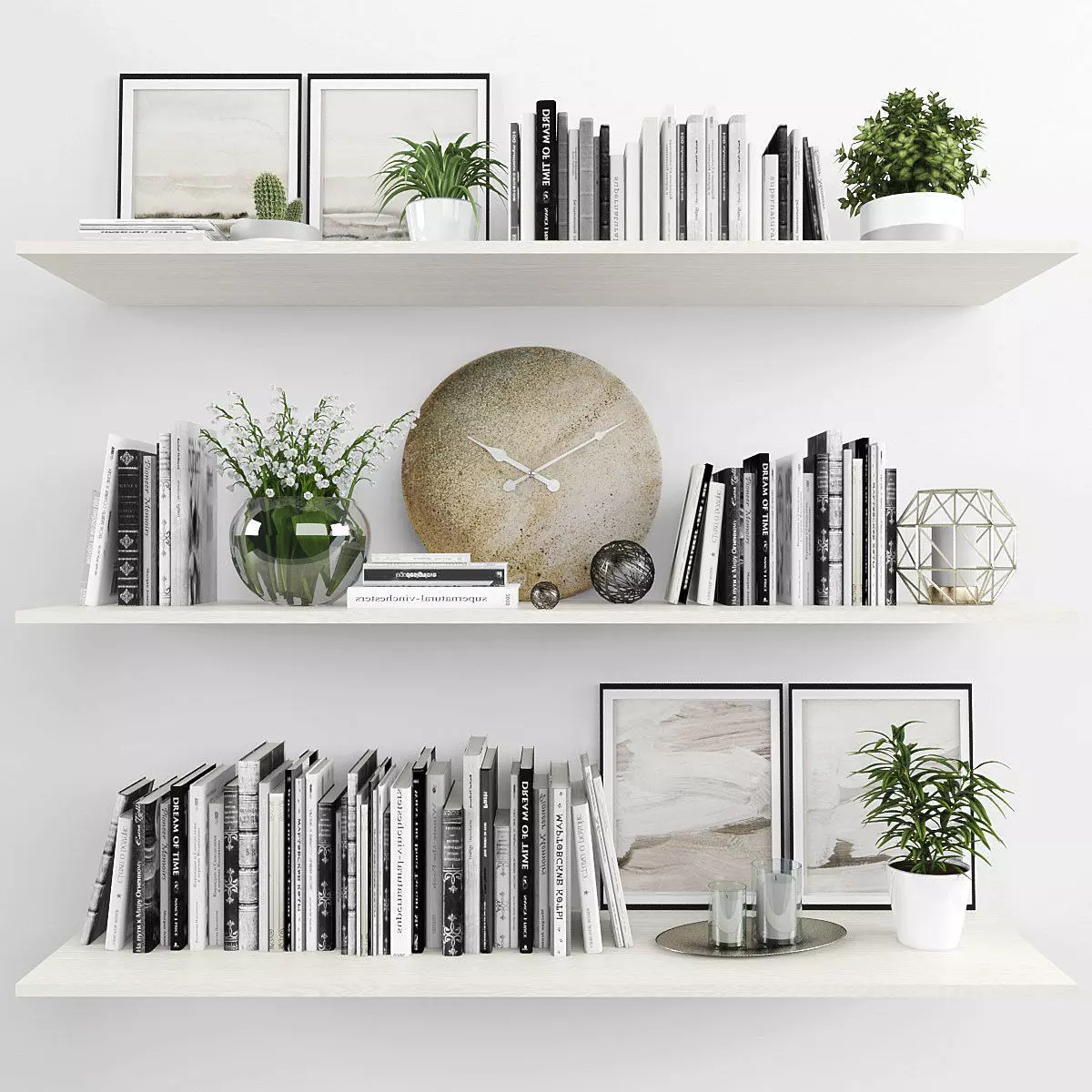 Decorative set Low-poly 3D model_0