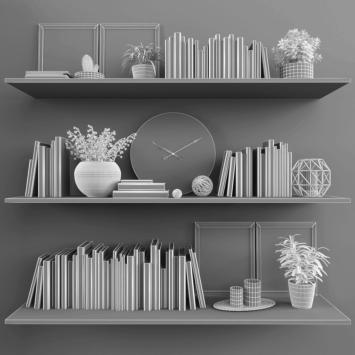 Decorative set Low-poly 3D model_2