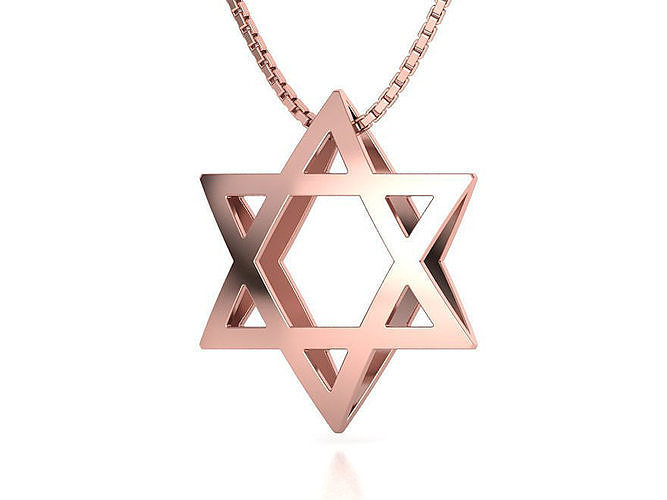 Jewish Star of David Pendant Double Sided 27mm and 33mm sizes 3D print model