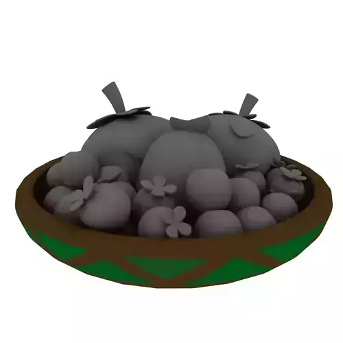 Big bowl with fruits 3D model