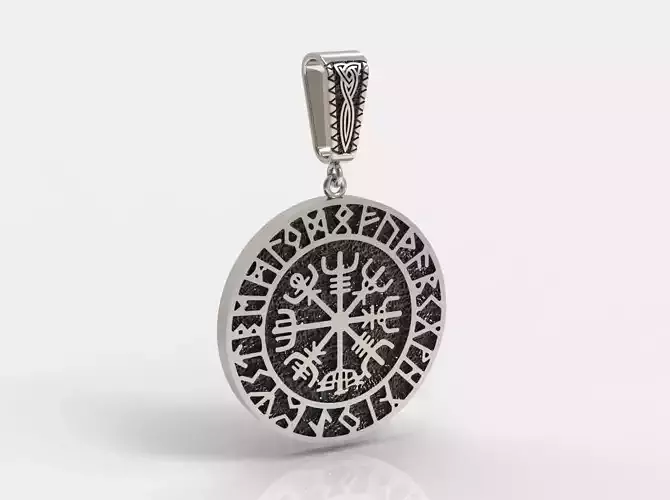 Scandinavian rune compass Vegvisir PENDANT N - 241 3D print model