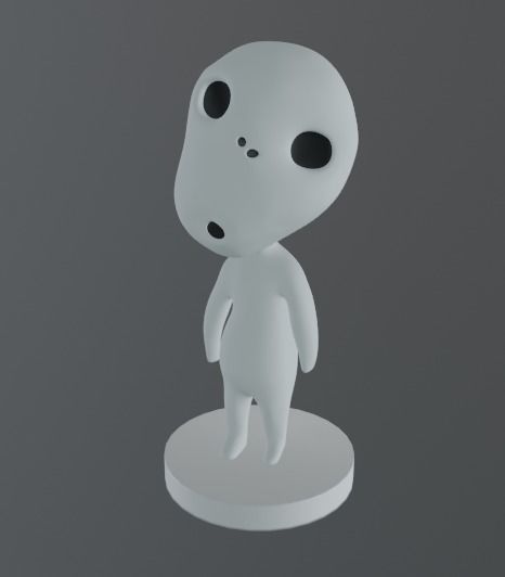 Kodama 1 figurine with eyes 3D print model_1