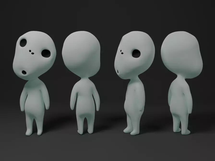 Kodama 1 figurine with eyes 3D print model_0