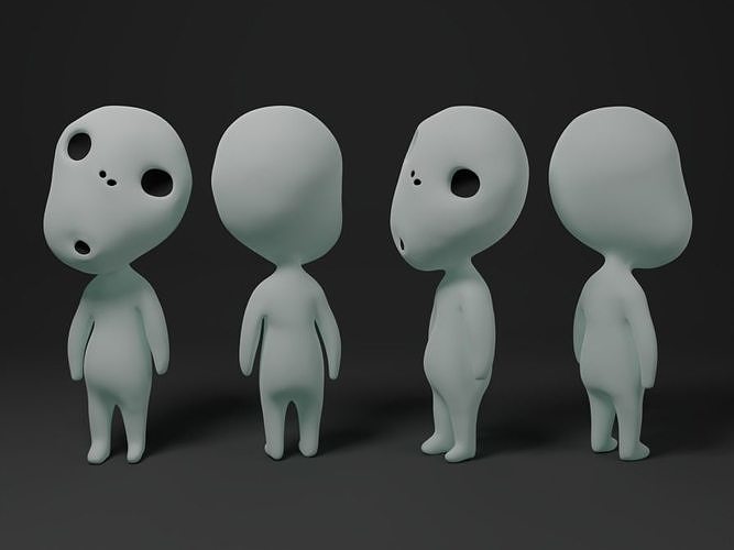 Kodama 1 figurine with eyes 3D print model