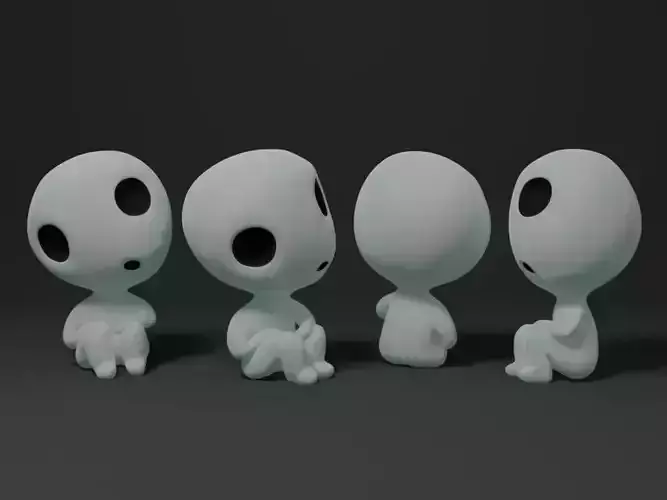 Kodama 2 figurine with eyes 3D print model