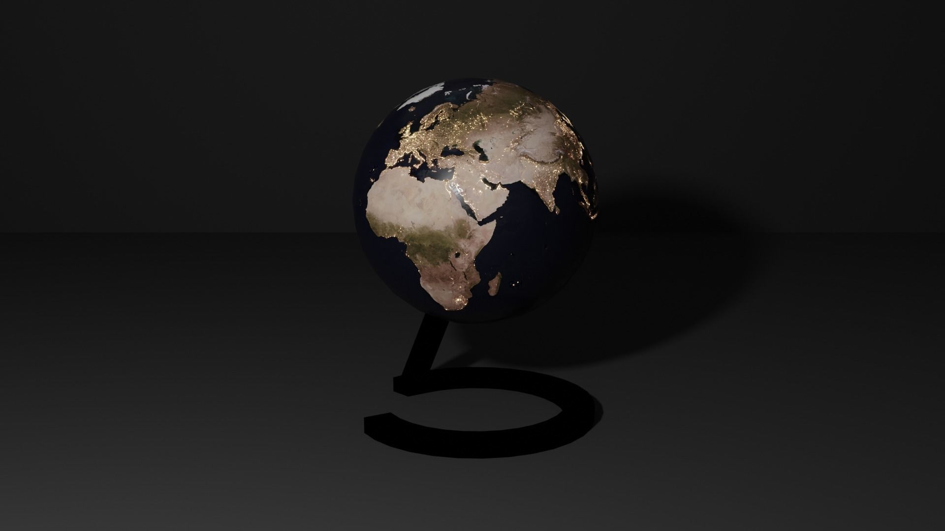 Earth globe Low-poly 3D model_5