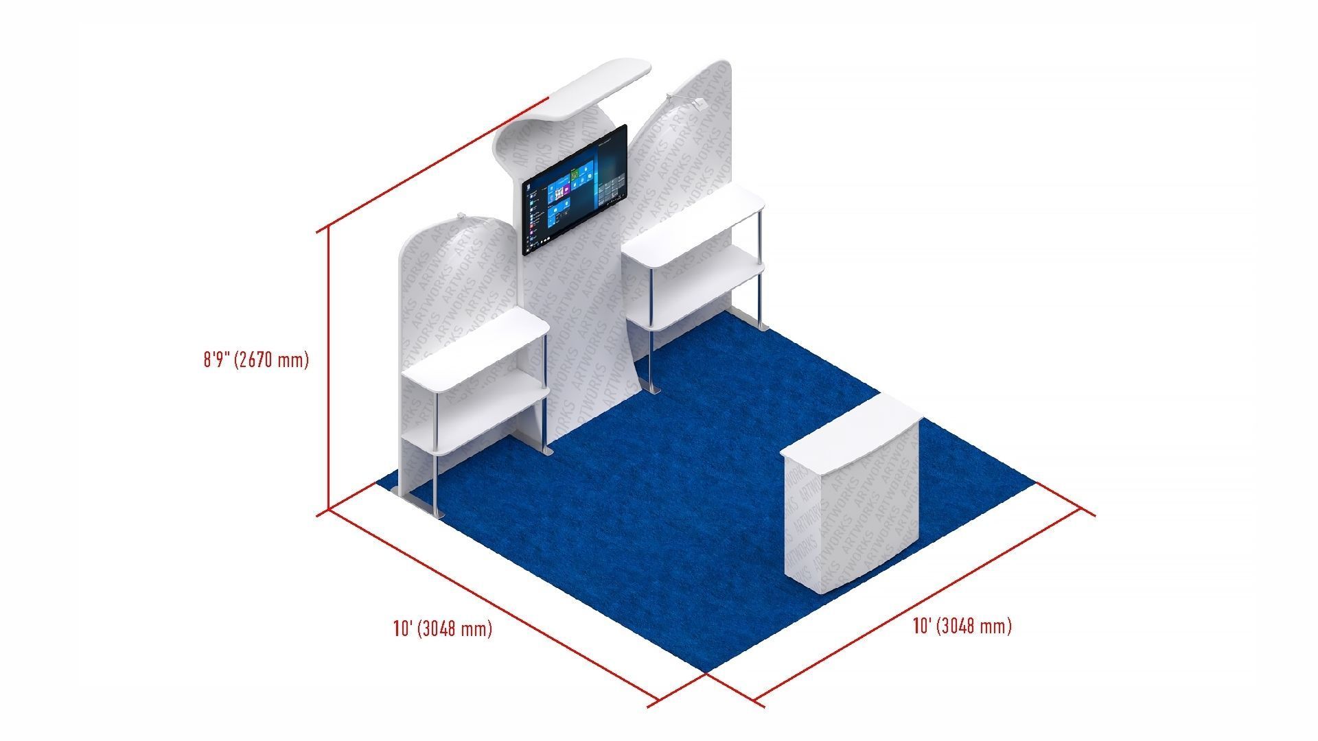 Exhibition booth 10x10ft 3DM017 3D model_10