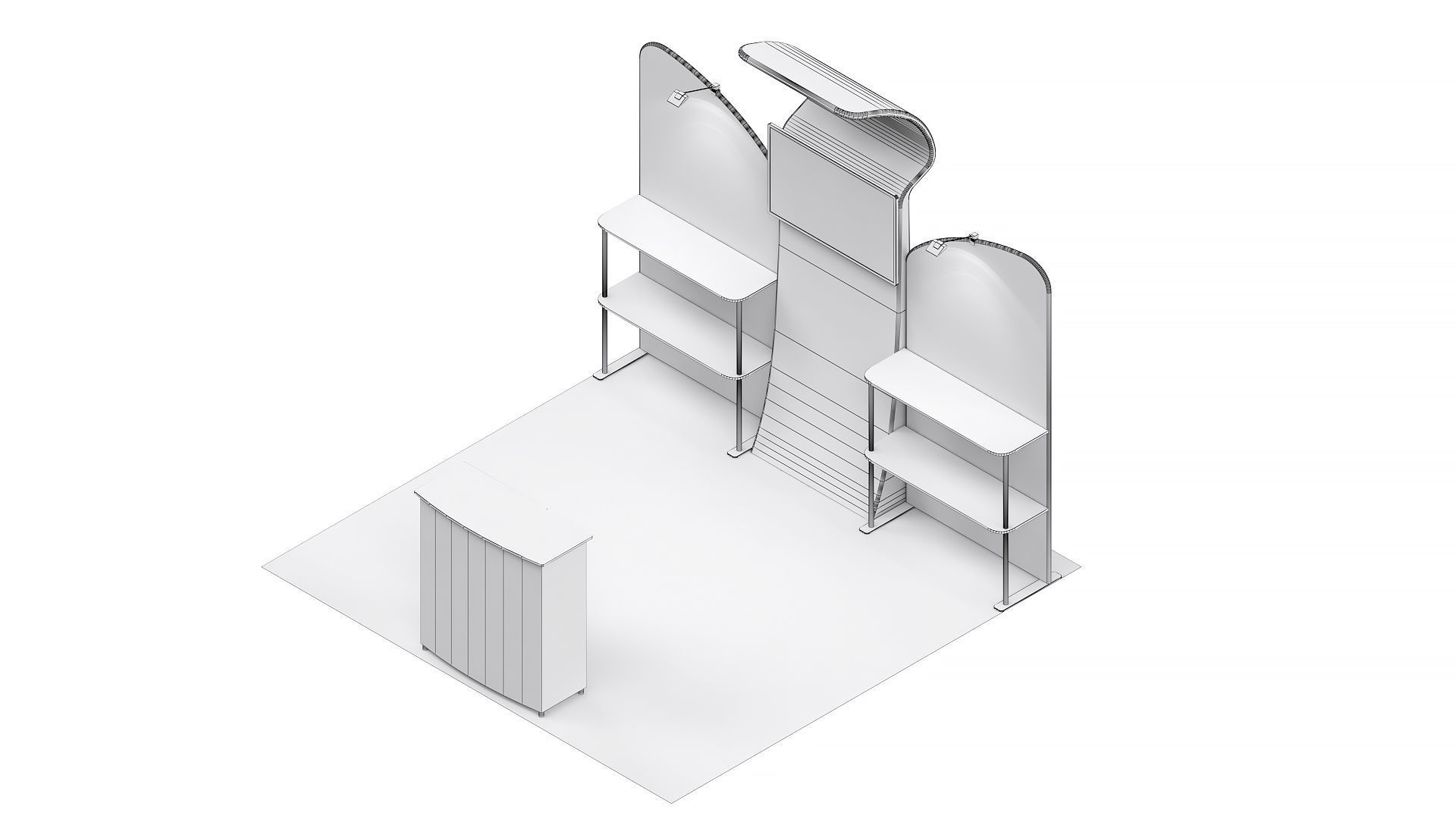 Exhibition booth 10x10ft 3DM017 3D model_8
