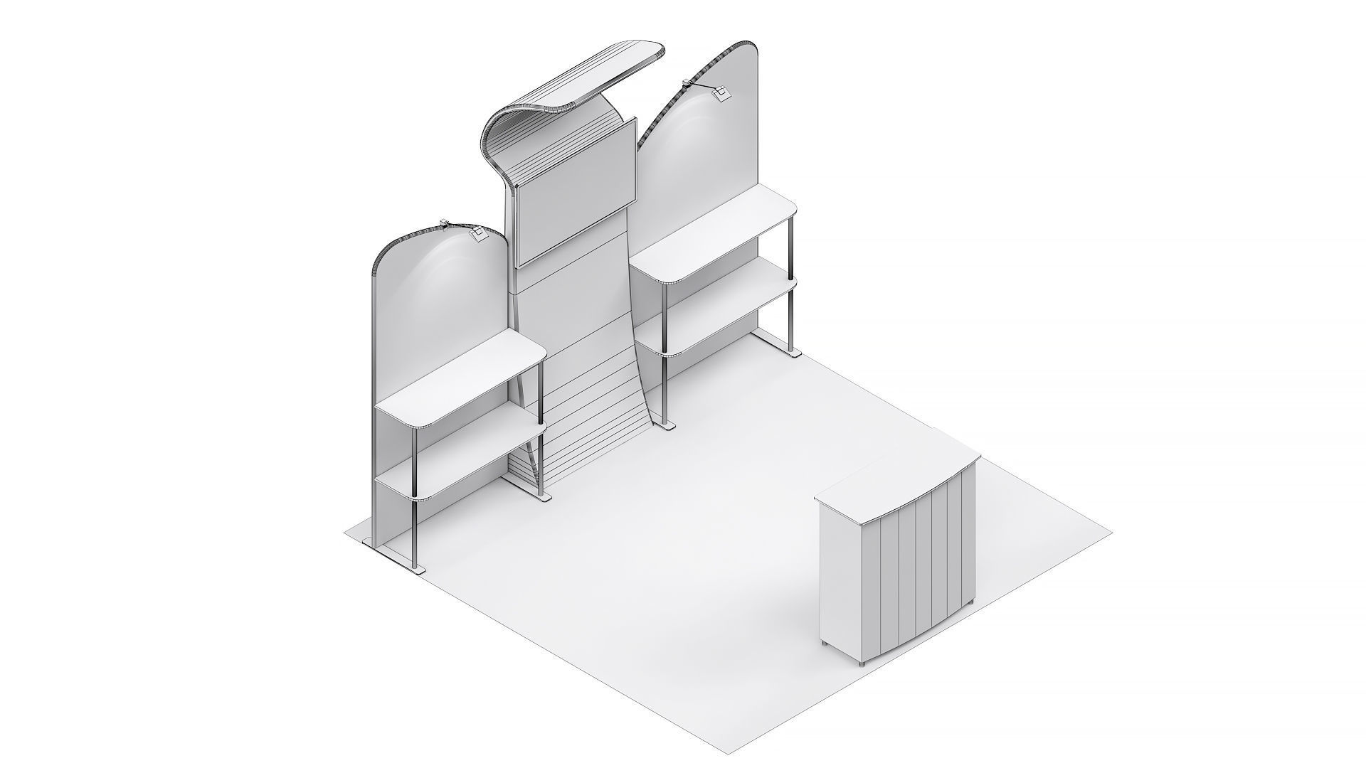 Exhibition booth 10x10ft 3DM017 3D model_7