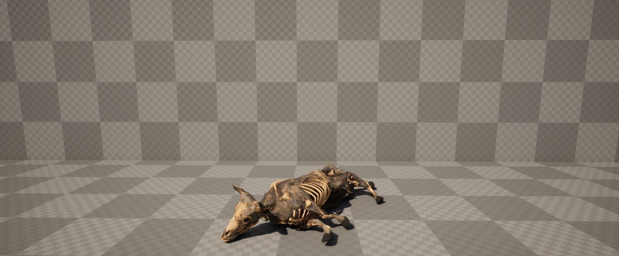 Dead Cow Low-poly 3D model_5