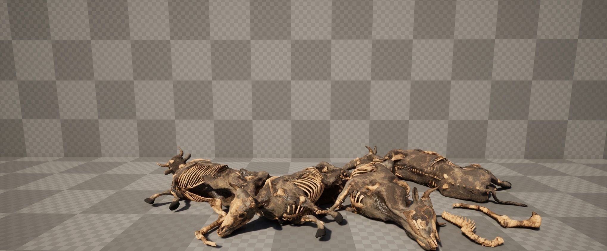 Dead Cow Low-poly 3D model_3