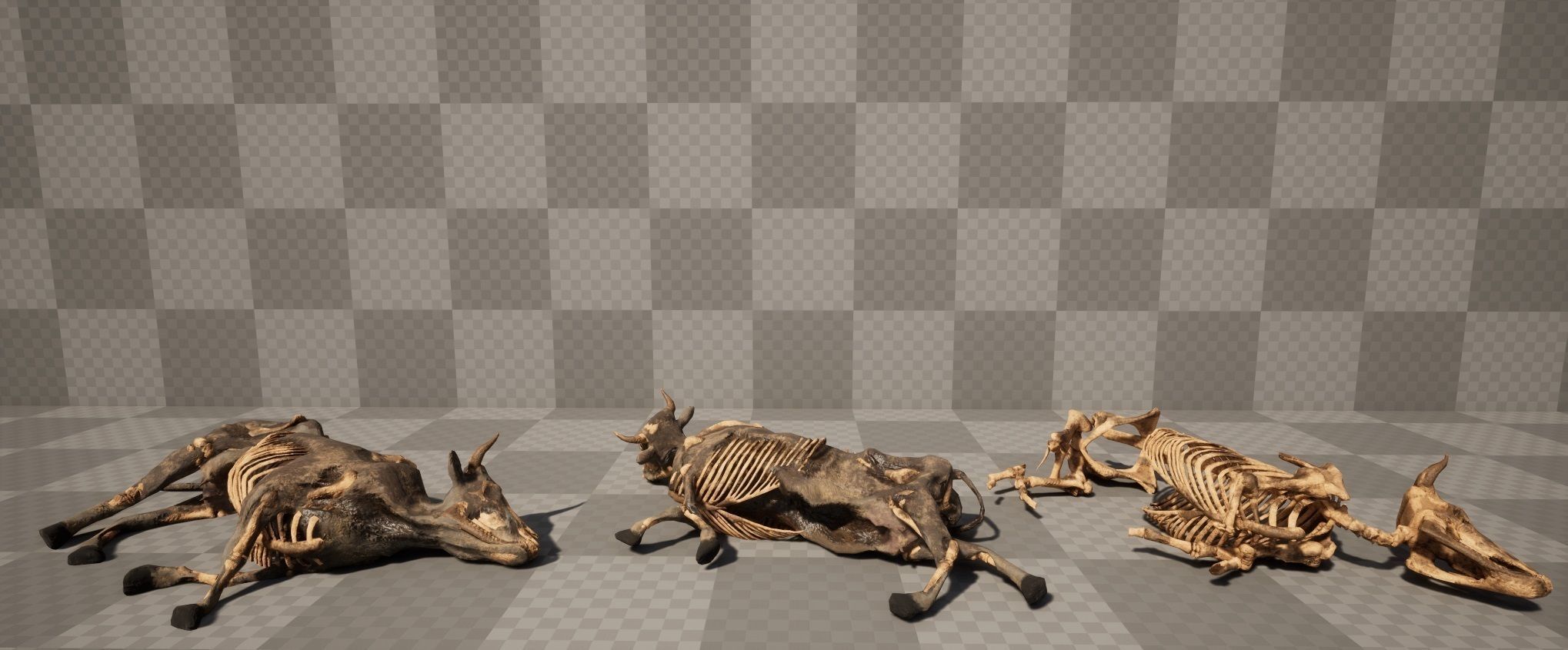 Dead Cow Low-poly 3D model_2