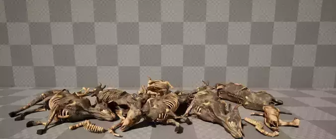 Dead Cow Low-poly 3D model