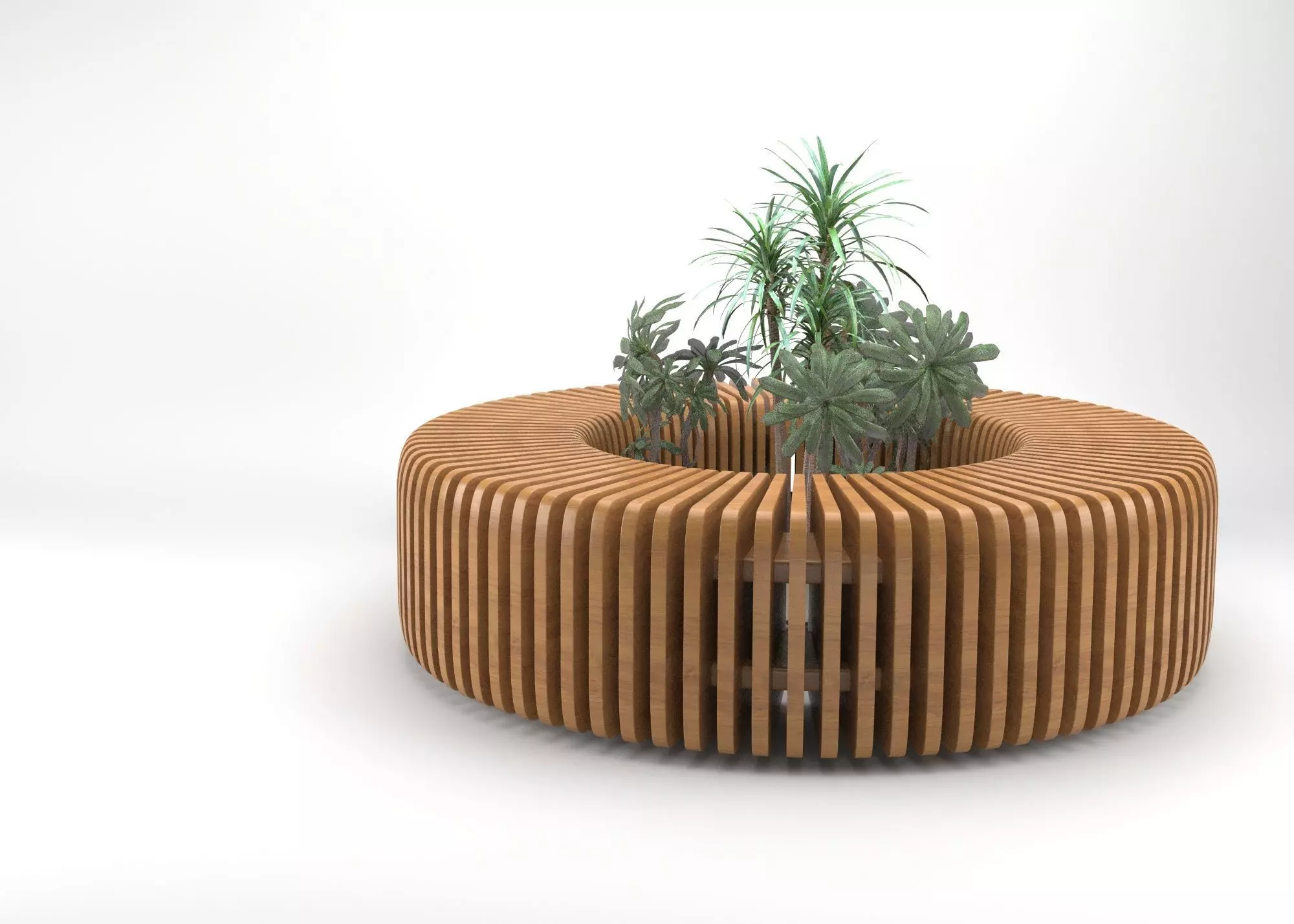 Elegant Parametric wooden bench 3D model