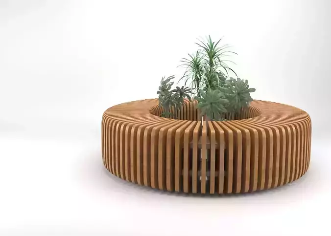 Elegant Parametric wooden bench