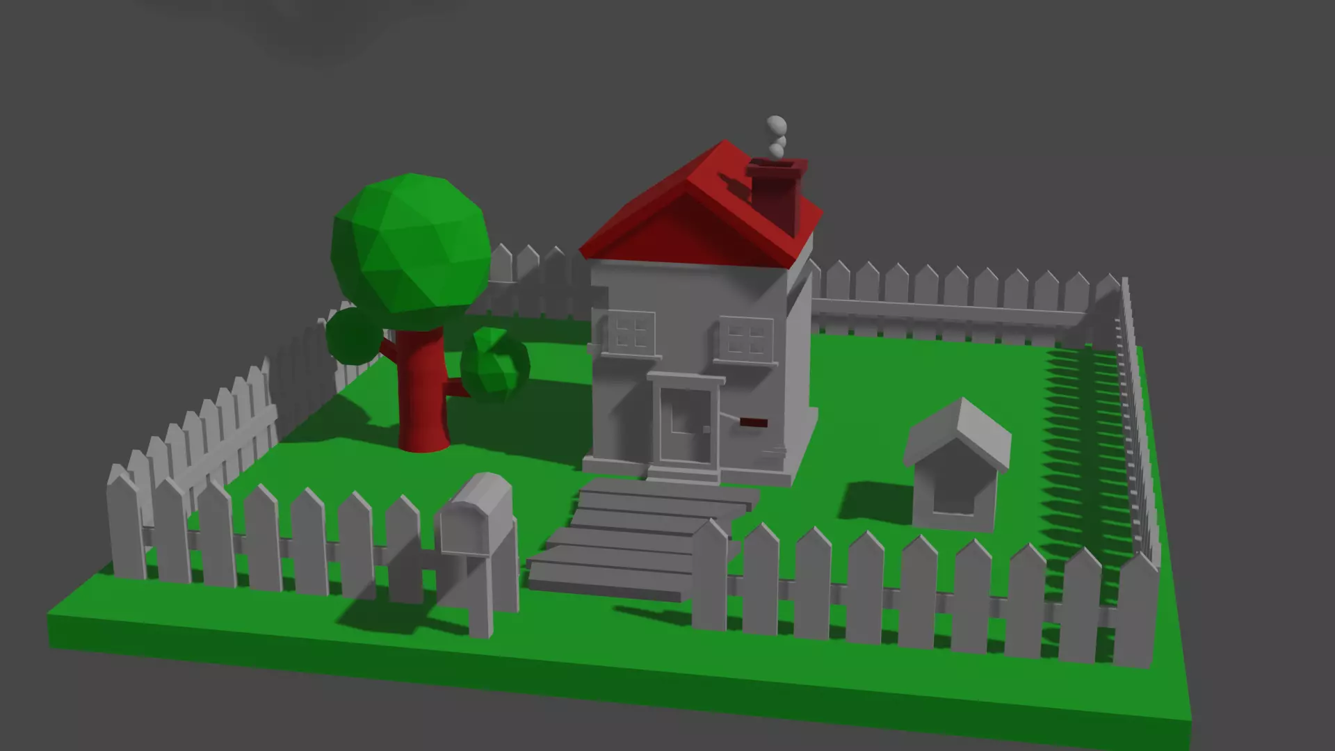 House with Garden Free 3D model_0