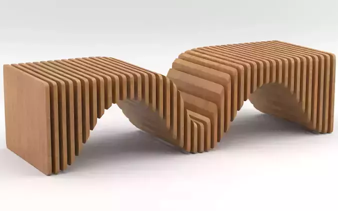 Parametric wooden bench