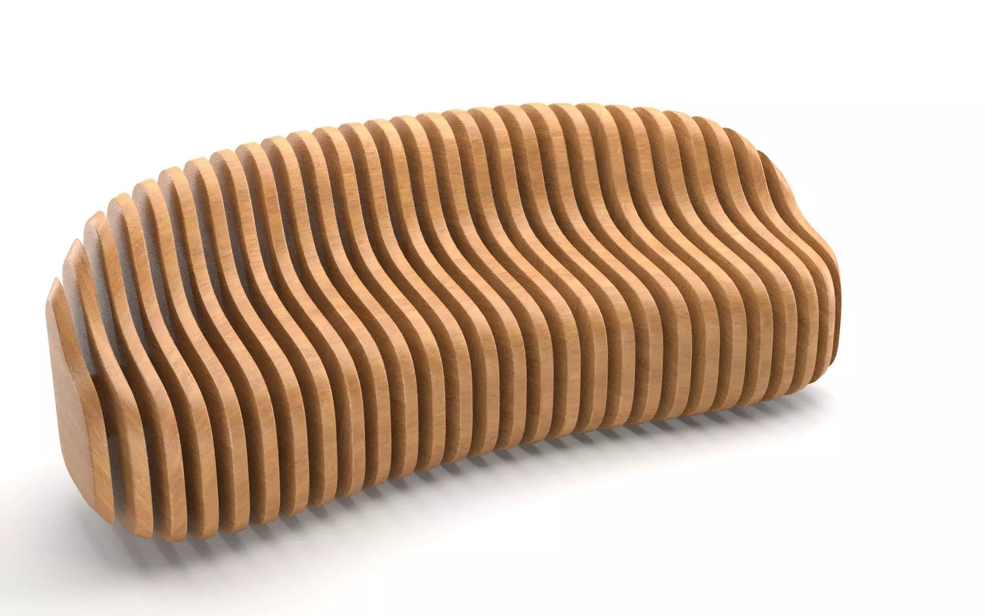 Parametric wooden bench 3D model