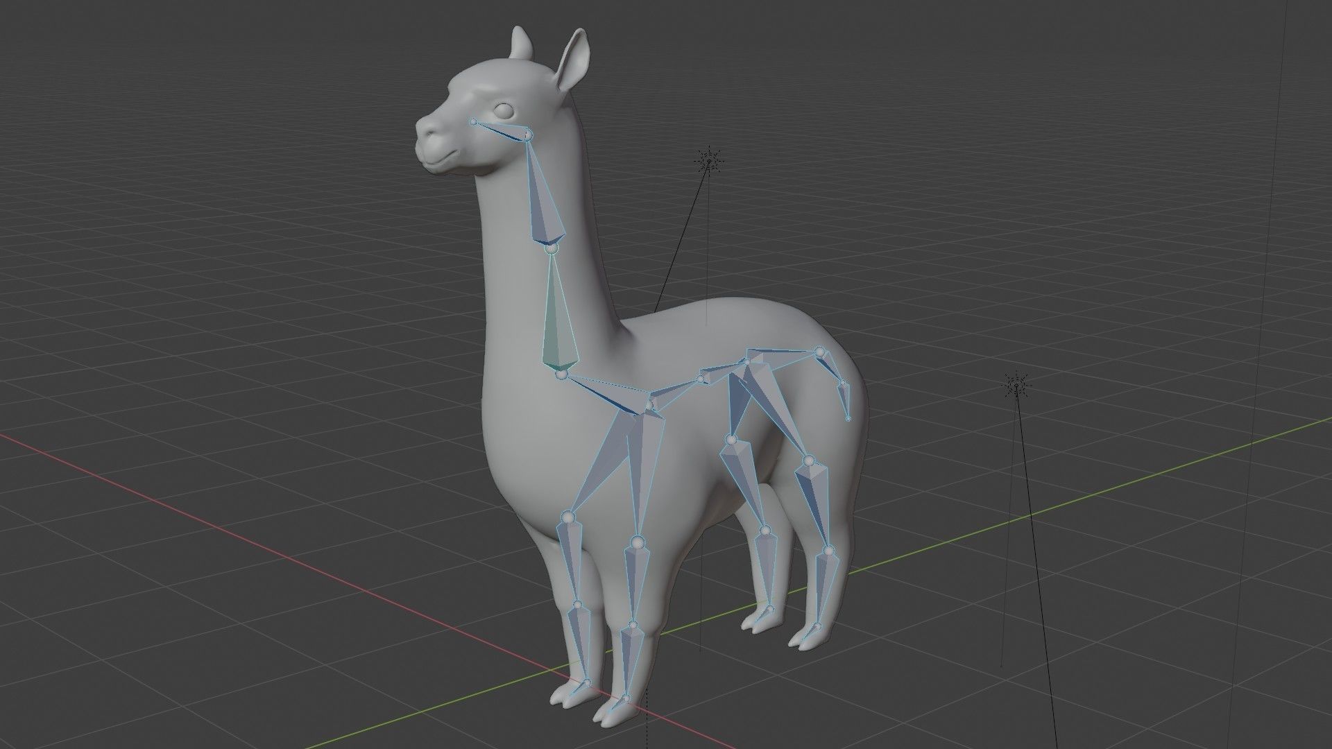 Alpaca llama Low-poly 3D model_7