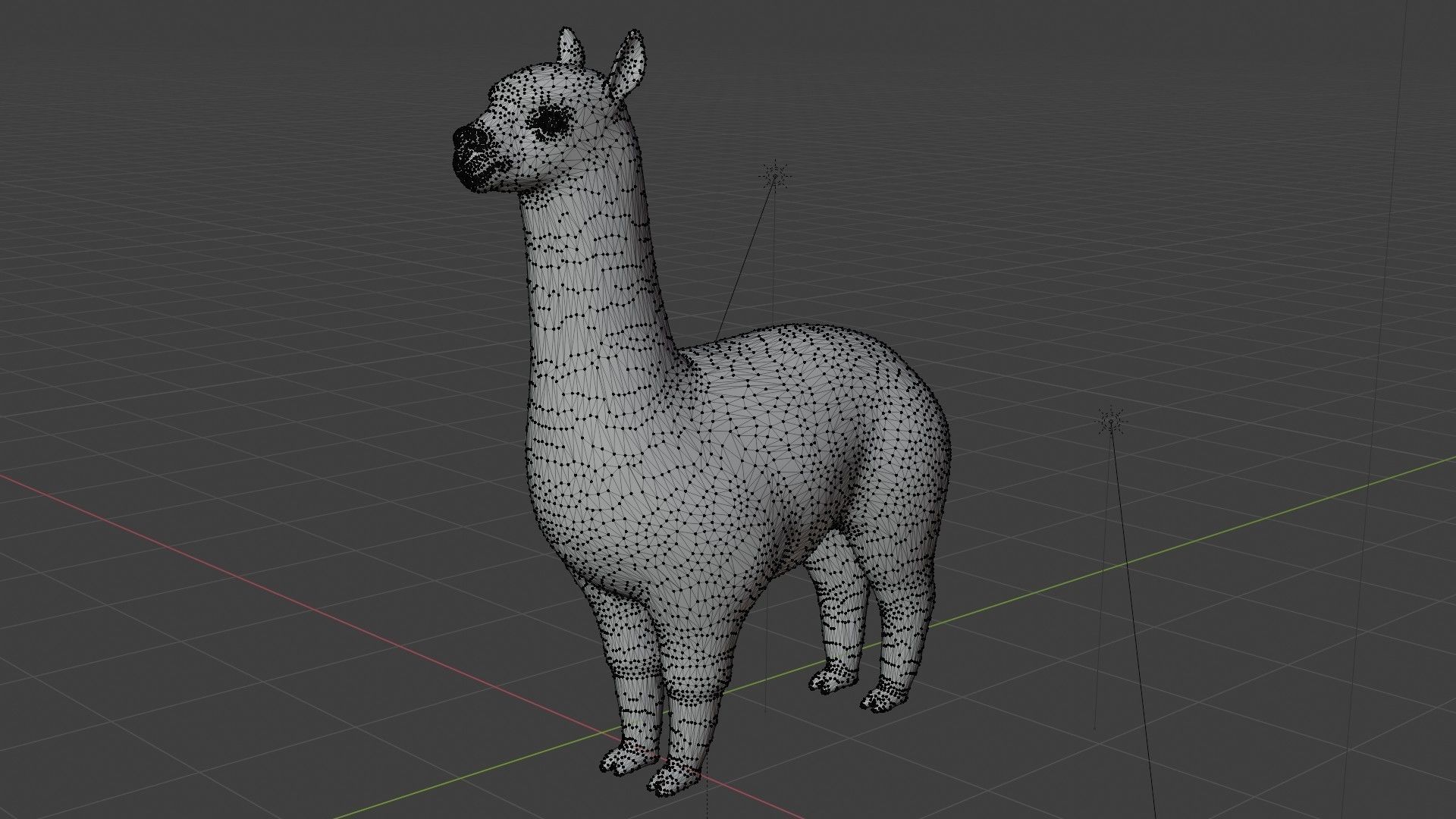 Alpaca llama Low-poly 3D model_8