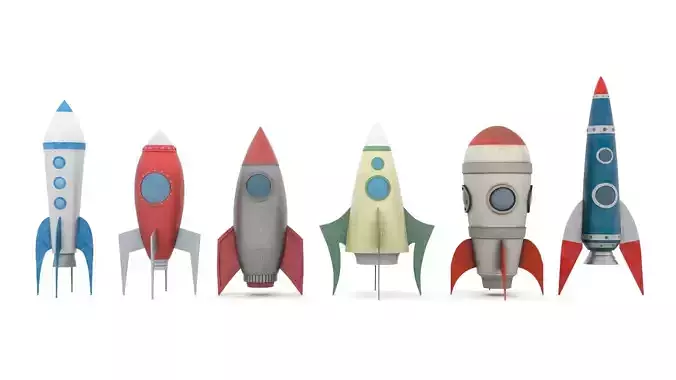Toy rockets 3D Model Collection