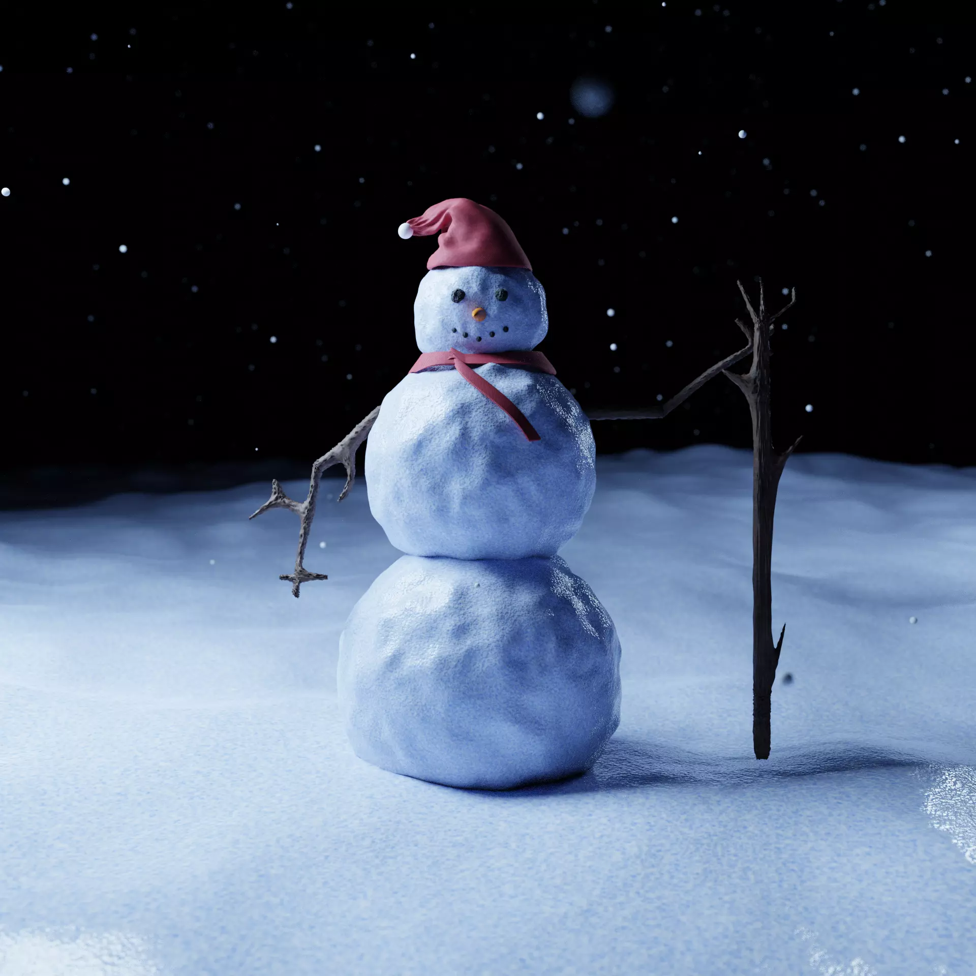 Cute Low-poly snowman 3D model 3D print model_0