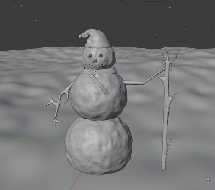 Cute Low-poly snowman 3D model 3D print model_1
