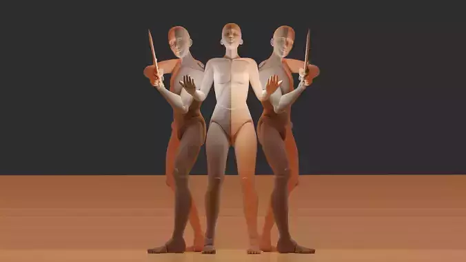 Blender Superior Rigged Dolls  Low-poly 3D model