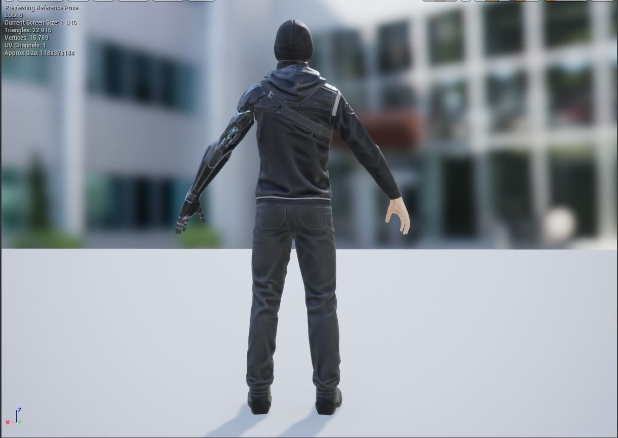 Cyberpunk - Sci-Fi Male Character Low-poly 3D model_3