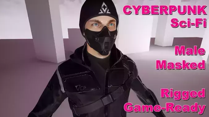 Cyberpunk - Sci-Fi Male Character Low-poly 3D model