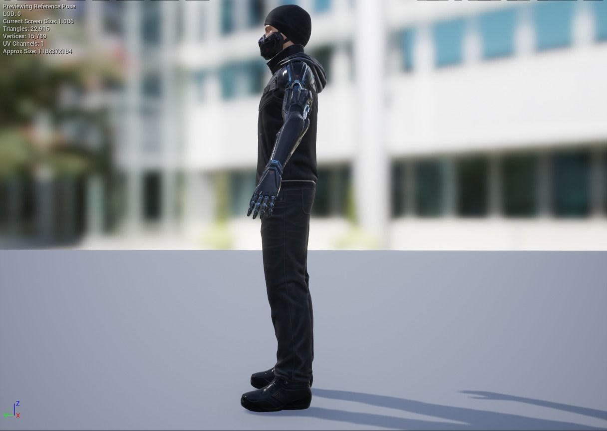 Cyberpunk - Sci-Fi Male Character Low-poly 3D model_4